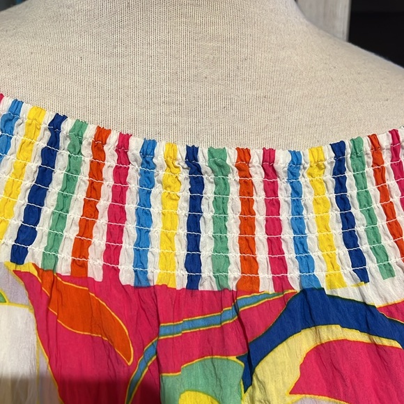 John Mark Women’s 2X Colorful Abstract Waves Print Geometric Tunic Shirt Bright - Picture 4 of 10